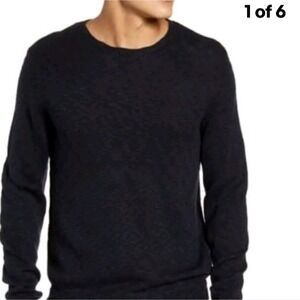 Calibrate Mens Cotton Navy Crew Neck Sweater Long Sleeve Pullover Blue Size M